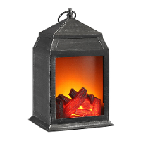 Sfeerhaard lantaarn   met LED verlichting   16 x 14 x 27 cm   LED openhaarden