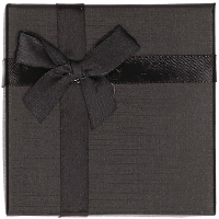 Sieradendoosje met strik   zwart   9 x 9 cm   cadeaudoosjes   verpakking