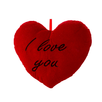 Sierkussentje Valentijn/I Love You hartje vorm   rood   25 x 33 cm