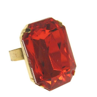Sinterklaas verkleed ring   met rode steen   Sint en Piet   Verkleed sieraden