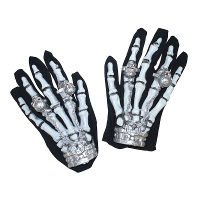 Merkloos Skelet/geraamte horror handschoenen met licht