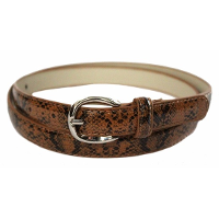 Merkloos Slangenprint lederlook riem 100 cm voor volwassenen