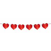 Slinger rode hartjes   6 meter   Valentijn decoratie   bruiloft versiering   Valentijnsdag