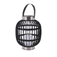 Solar hanglantaarn zwart op zonne energie 30 cm tuinverlichting