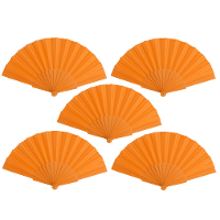 Spaanse Handwaaier   10x   oranje   23 x 43 cm   Verkoeling waaiers voor zomerse themperatuur