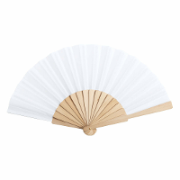 Spaanse handwaaier   wit   hout/polyester   42 x 23 cm