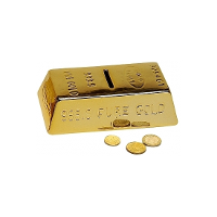 Spaarpot goudstaaf   goud   16 x 9 x 5 cm   keramiek