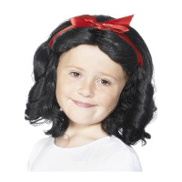 Sprookjes prinsessen verkleedpruik voor meisjes   carnaval   zwart haar