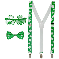 St. Patricks Day verkleed set   klavertjes   3 delig   voor volwassenen