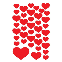 Stickers hartjes   1x vel   120 hart stickers   rood   liefde   Valentijn   stickervelletje