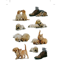 Stickers honden en katten   27x   puppy en poezen   dieren stickers