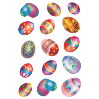Stickers Paaseieren   met glitters   1x vel   30 Paasei stickers   Pasen   stickervel