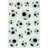 Stickers voetbal thema   1x vel   16 x 9 cm   54 stickers   zwart/wit   stickervel