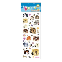 Stickervel   honden en katten   20 stickers   31x11 cm