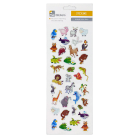 Stickervel vrolijke dieren   20 stickers   formaat 31x11 cm