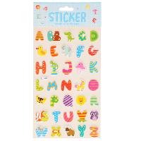 Stickervelletjes   34x sticker letters A Z   gekleurd   alfabet