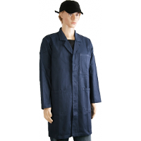 Stofjas   navy blauw   volwassenen   katoen   300 grams   lab jas   werkjas