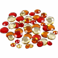 Strass steentjes   rood mix   360x stuks   rond   hobby materialen