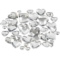 Strasstenen hartjes   zilver   252x stuks   DIY knutsel diamantjes