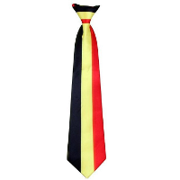Stropdas vlag kleuren Belgie supporters   landen thema verkleed accessoires