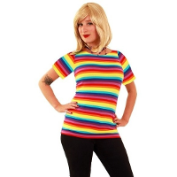 T shirt met regenboog strepen   voor dames   Verkleedkleding t shirt   Gay pride   Carnaval