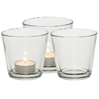 Theelichthouder   6x   7,5 cm   transparant   glas   waxinelichthouder   kaarsenhouder