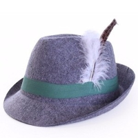 Tiroler hoedje Anton   Bayern/Oktoberfest verkleedaccessoire   grijs   volwassenen