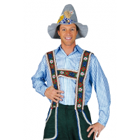 Tiroler kleding blauw overhemd voor heren