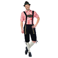 Tiroler lederhose verkleed broek/kostuum   voor heren   Oktoberfest   zwart   Carnaval