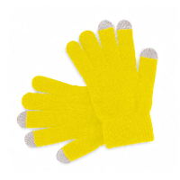 Touchscreen smartphone handschoenen   geel   volwassenen/kinderen   acryl   one size S/M