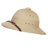 Tropenhelm   volwassenen   bruin   kunststof   jungle en safari verkleedaccessoire