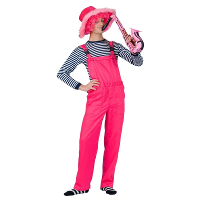 Tuinbroek   neon roze   verkleedkleding voor volwassenen   Carnavalskleding