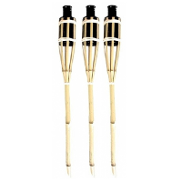 Tuinfakkels   3 stuks   bamboe   met oliehouder   60 cm   fakkels