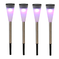 Tuinverlichting prikspot   LED   gekleurd   RVS   36 cm   solarlamp
