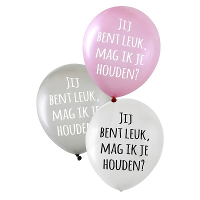 Valentijn thema ballonnen   6x stuks   jij bent leuk, mag ik je houden   latex   versieringen