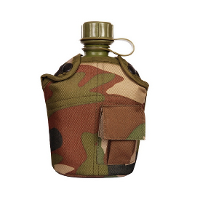 Veldfles PVC met camouflage hoes   1 liter   leger   veld flacon