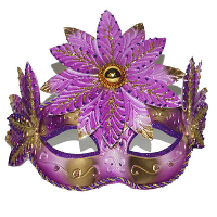 Venetiaans oogmasker met bloem   roze/goud   Carnaval verkleed maskers