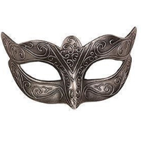 Venetiaans verkleed masker   zilver   kunststof   oogmasker   carnaval   volwassenen
