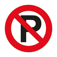 Verboden parkeren sticker   Dia 14 cm   Parkeerverbod stickers   Niet parkeren