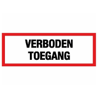 Verboden toegang sticker   14,8 x 10,5 cm   toegangsverbod stickers   wit met rood