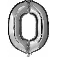 Verjaardag cijfer 0 ballon   zilver   opblaasbare cijfers   verjaardag   folie   100 cm