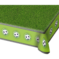 Verjaardag feest tafelkleed   voetbal thema   130 x 180 cm   kunststof   voetbalveld