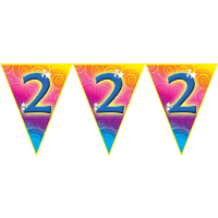 Verjaardag thema 2 jaar geworden feest vlaggenlijn van 5 meter