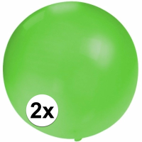 Verjaardagfeest ballonnen   2x   60 cm   groen   extra grote ballon   versiering   verjaardag