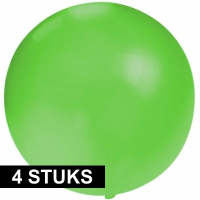 Verjaardagfeest ballonnen   4x   60 cm   groen   extra grote ballon   versiering   verjaardag