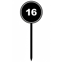 Verjaardagsfeest leeftijd cocktailprikkers   16 jaar   12x   thema stopbord zwart   sweet sixteen