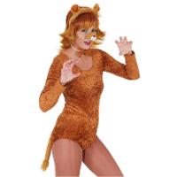 Verkleed accessoire set   Leeuw   4 delig   bruin   polyester   Carnaval verkleedkleding