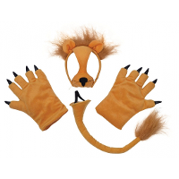 Verkleed accessoire set leeuw   dieren thema verkleedset   4 delig   voor kinderen