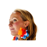 Verkleed bloemen oorbellen   oranje   dames   Holland/Oranje   koningsdag