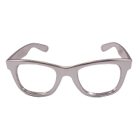 Verkleed bril   metallic zilver   kunststof   partybril   feestbril   verkleedaccessoires